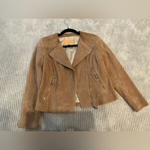 Massimo Dutti Light Brown -Tan suede Jacket-size XS